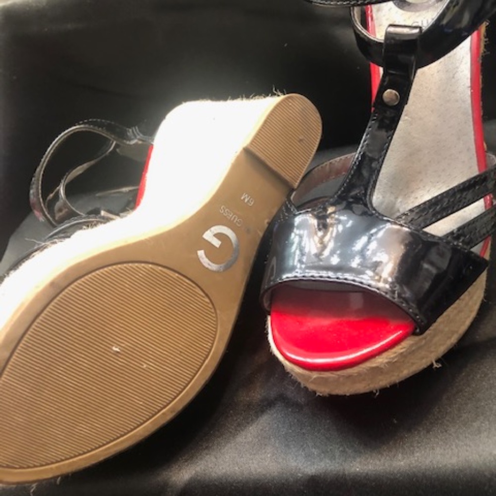 Black, Summer Shoe, By Guess